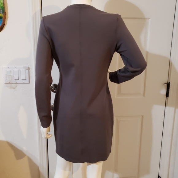 LOLË Babe Tunic Dress in Gray 3/4 Sleeve Zipper Detail Size Small - Picture 3 of 8